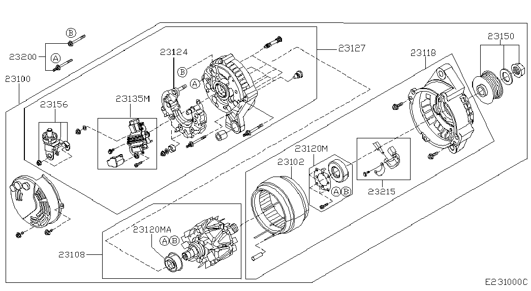 NISSAN 23100-BU015 - Laturi inparts.fi