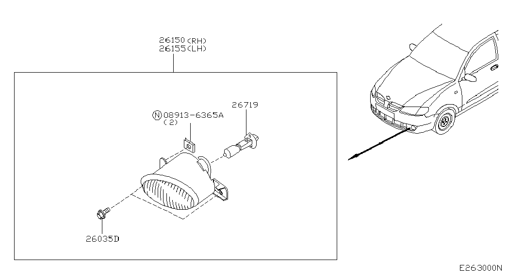 NISSAN 26150-8990A - Sumuvalo inparts.fi