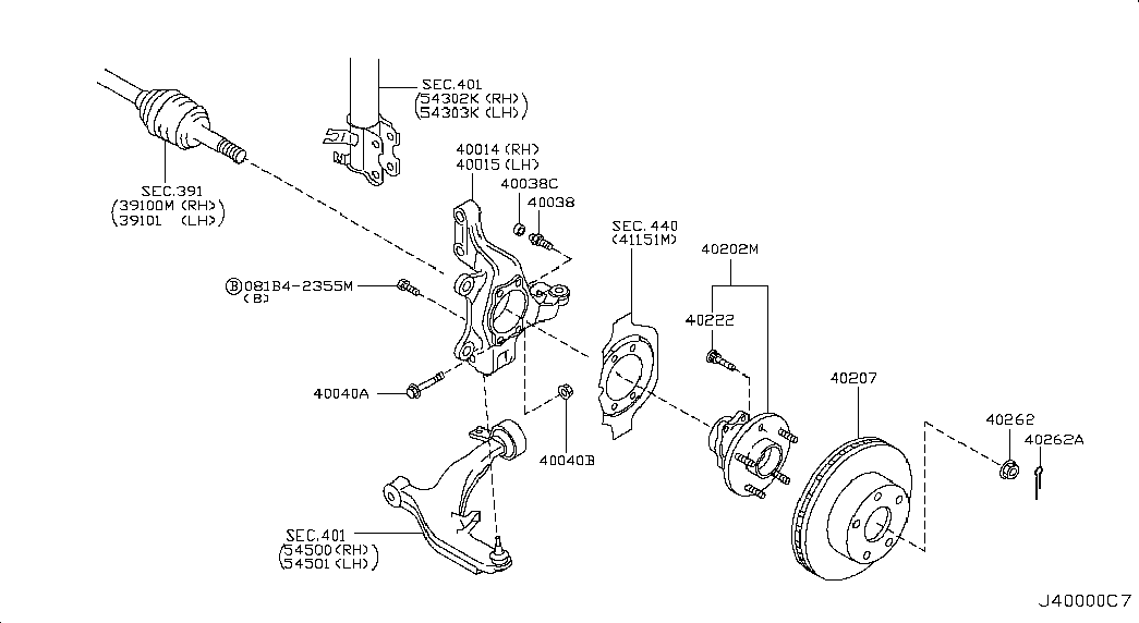 NISSAN 40202-CA010 - Pyöränlaakerisarja inparts.fi