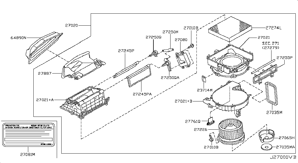 NISSAN 27277-9W125 - Suodatin, sisäilma inparts.fi