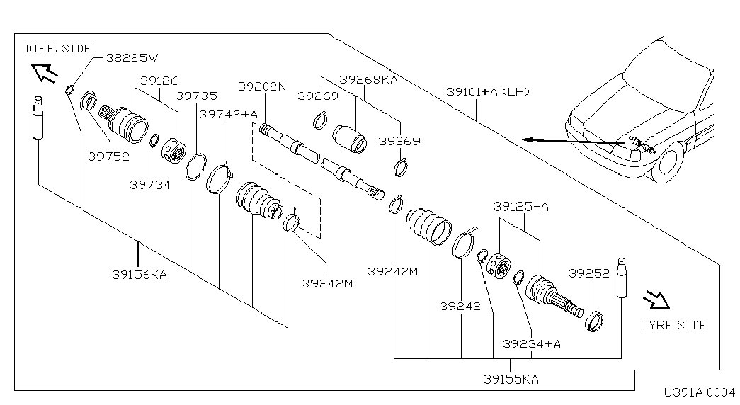 NISSAN 39211-32R00 - Nivelsarja, vetoakseli inparts.fi