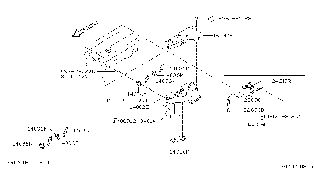 NISSAN 2269039F00 - Lambdatunnistin inparts.fi