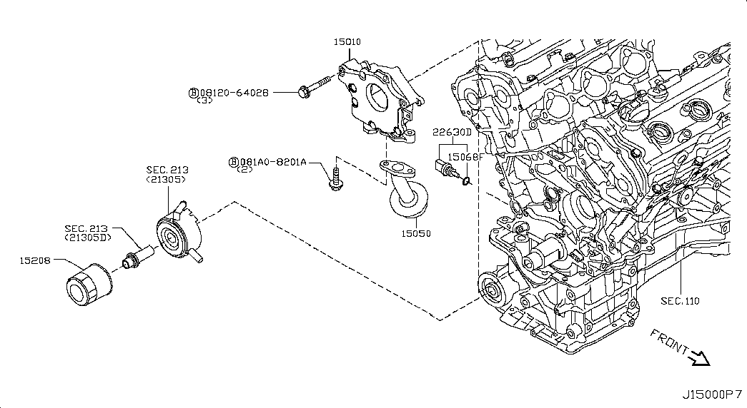 NISSAN 15208-65F0B - Öljynsuodatin inparts.fi