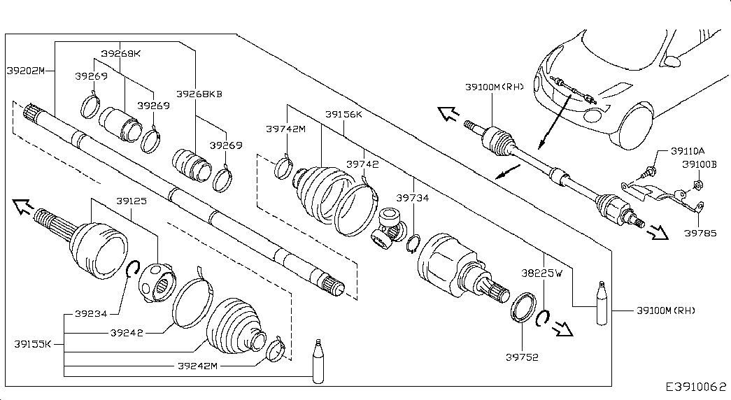 NISSAN C9241BM500 - Paljekumi, vetoakseli inparts.fi