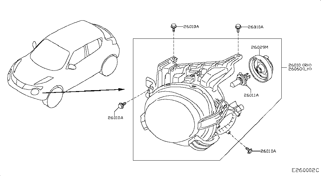 NISSAN 26294-8990D - Hehkulankapolttimo, sumuvalo inparts.fi