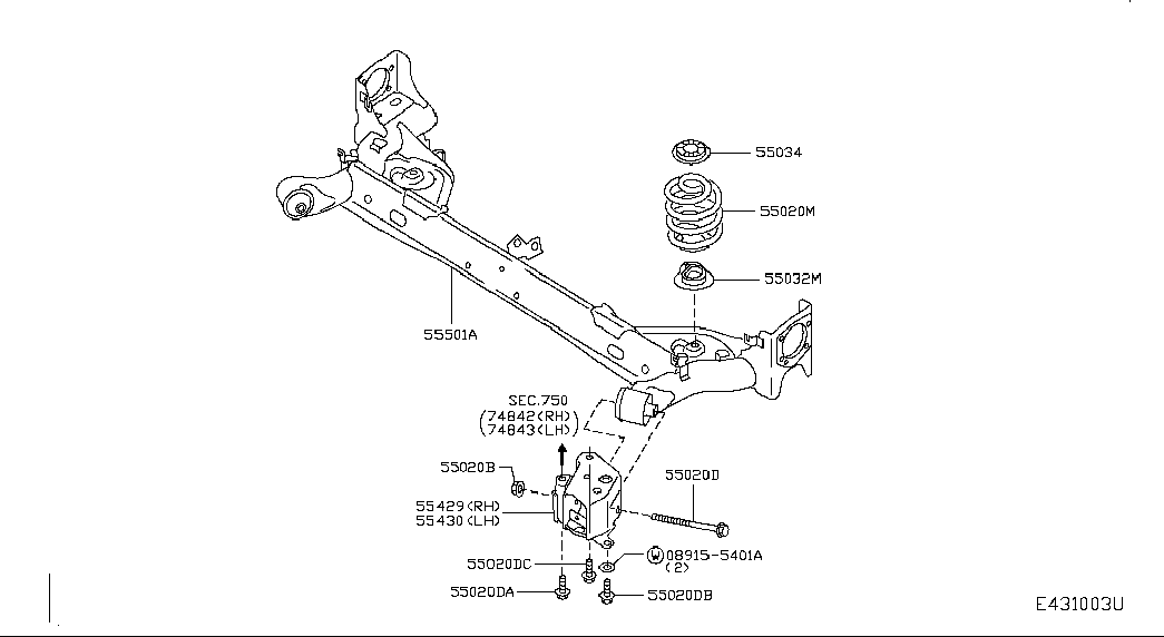 NISSAN 55020-1KA0D - Jousi (auton jousitus) inparts.fi