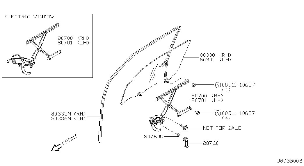 NISSAN 80700 6F611 - Lasinnostin inparts.fi