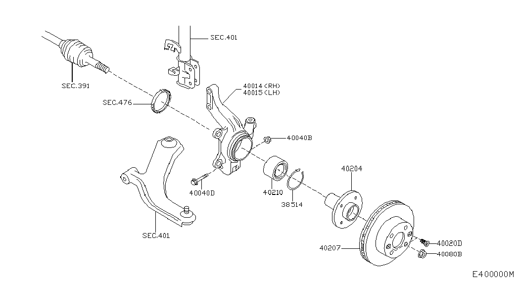 NISSAN 40210-AX000 - Pyöränlaakerisarja inparts.fi