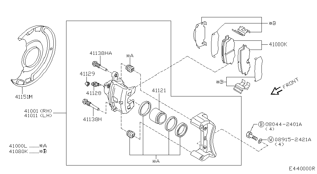 NISSAN 41120-71J25 - Korjaussarja, jarrusatula inparts.fi