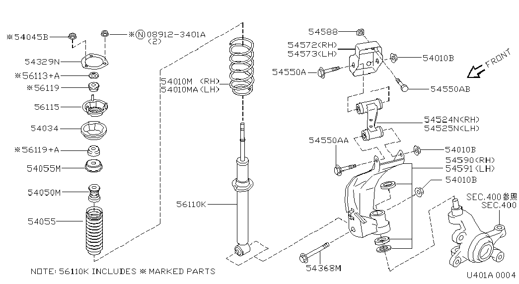 NISSAN 54525-86J10 - Tukivarsi, pyöräntuenta inparts.fi