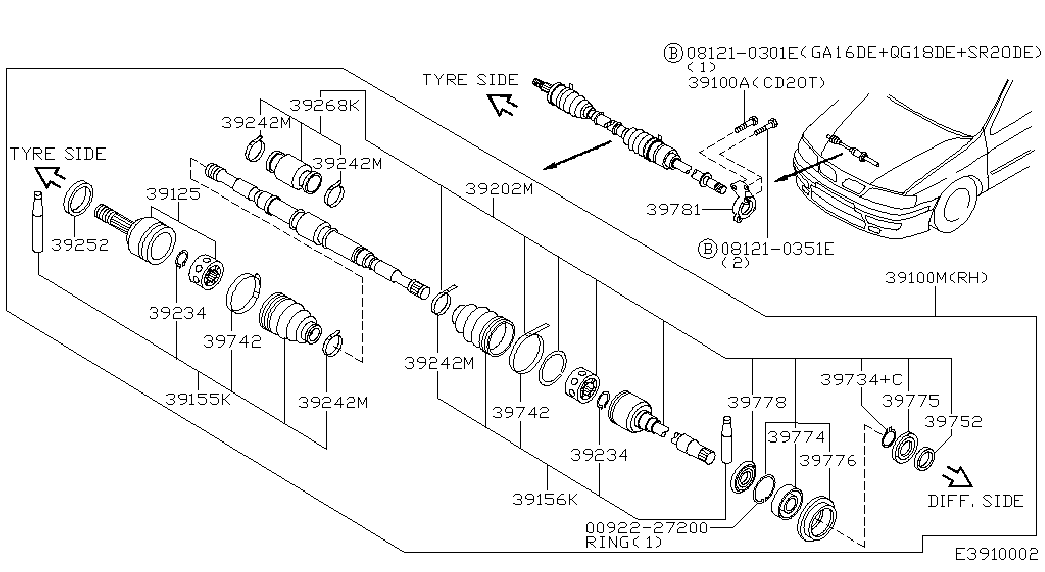 TOYOTA 3924171J25 - Paljekumi, vetoakseli inparts.fi