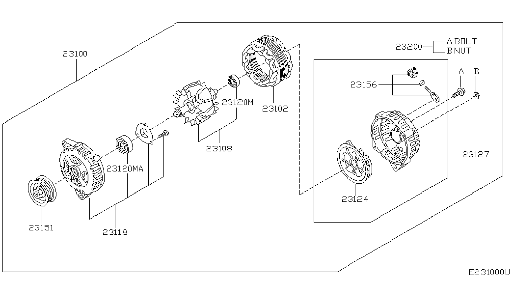 NISSAN 23100-AU420 - Laturi inparts.fi