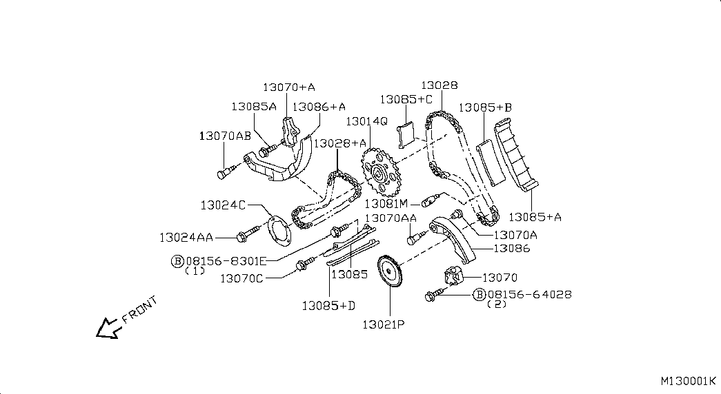 NISSAN 13028-EB300 - Jakoketjusarja inparts.fi