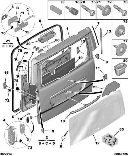 PEUGEOT 8731.P5 - Kaasujousi, tavaratila inparts.fi