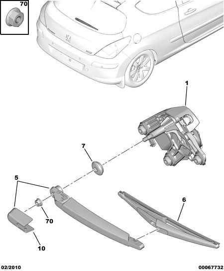 PEUGEOT 6429 EP - Tuulilasinpyyhkimen varsi, lasinpesu inparts.fi