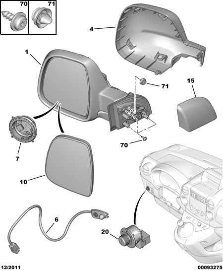 PEUGEOT 16 081 812 80 - Peililasi, ulkopeili inparts.fi