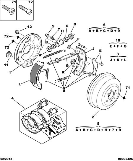 PEUGEOT (DF-PSA) 4242 22 - Jarrukenkäsarja inparts.fi