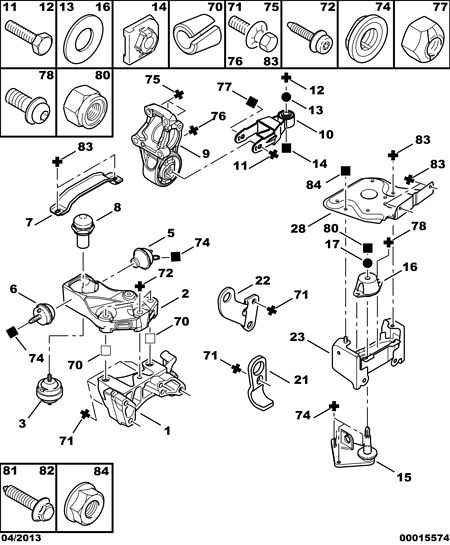 CITROËN 1844 A2 - Moottorin tuki inparts.fi