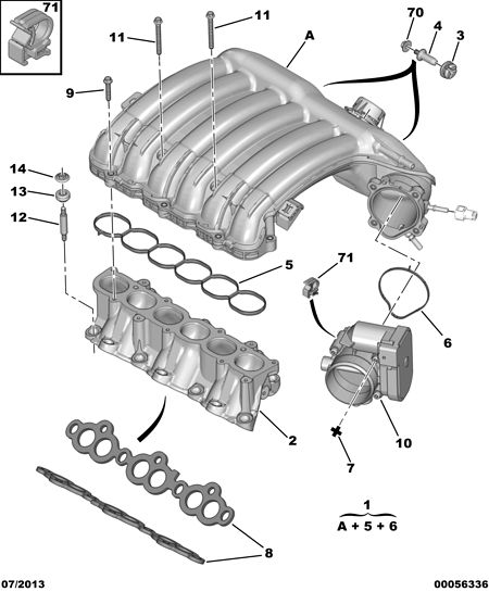 PEUGEOT 1635 P3 - Kaasuläpän kotelo inparts.fi