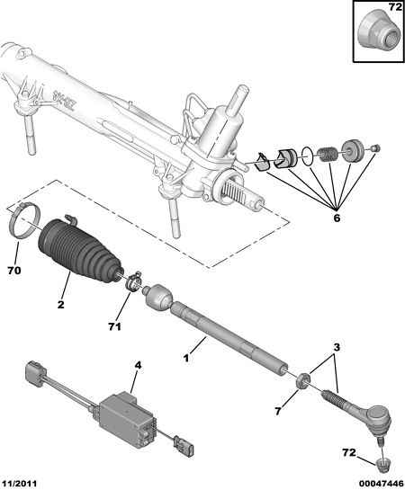 CITROËN 3812.C7 - Raidetangon pää, suora inparts.fi