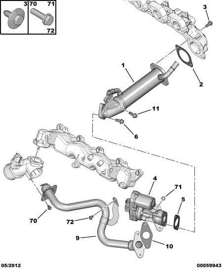 PEUGEOT (DF-PSA) 1618.HQ - Venttiili, pakokaasun kierrätys inparts.fi