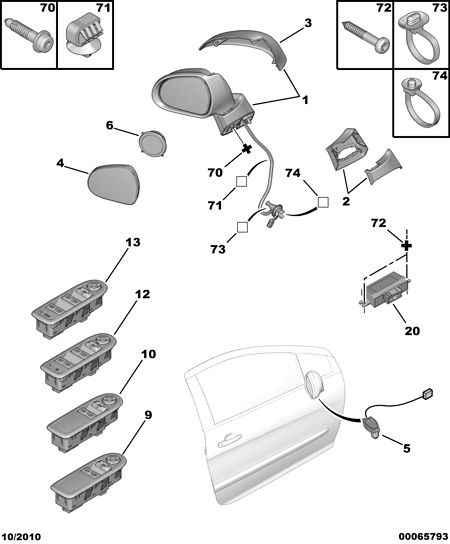 PEUGEOT 8151 LX - Peililasi, ulkopeili inparts.fi