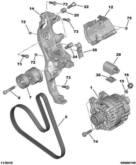 PEUGEOT 5751.H8 - Hihnankiristin, moniurahihna inparts.fi