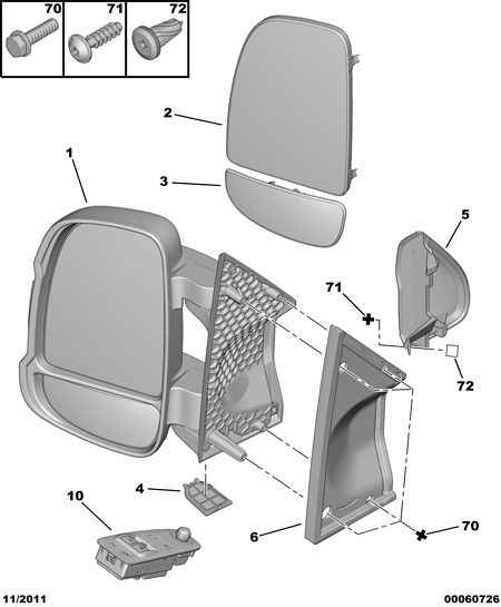 Hyundai 8154 22 - DRIVER DOOR MIRROR; LEFT inparts.fi