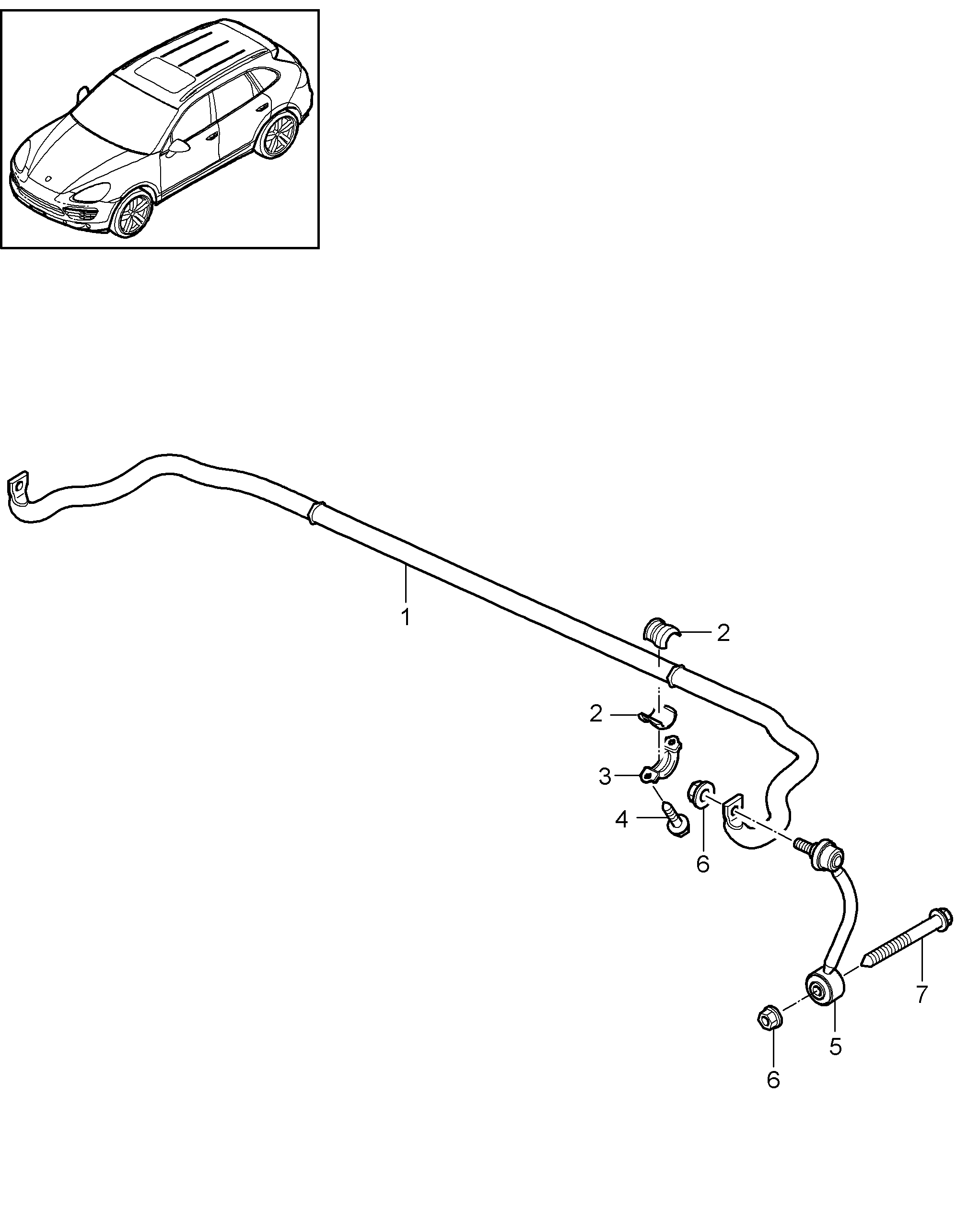 VW 95533306921 - Tanko, kallistuksenvaimennin inparts.fi