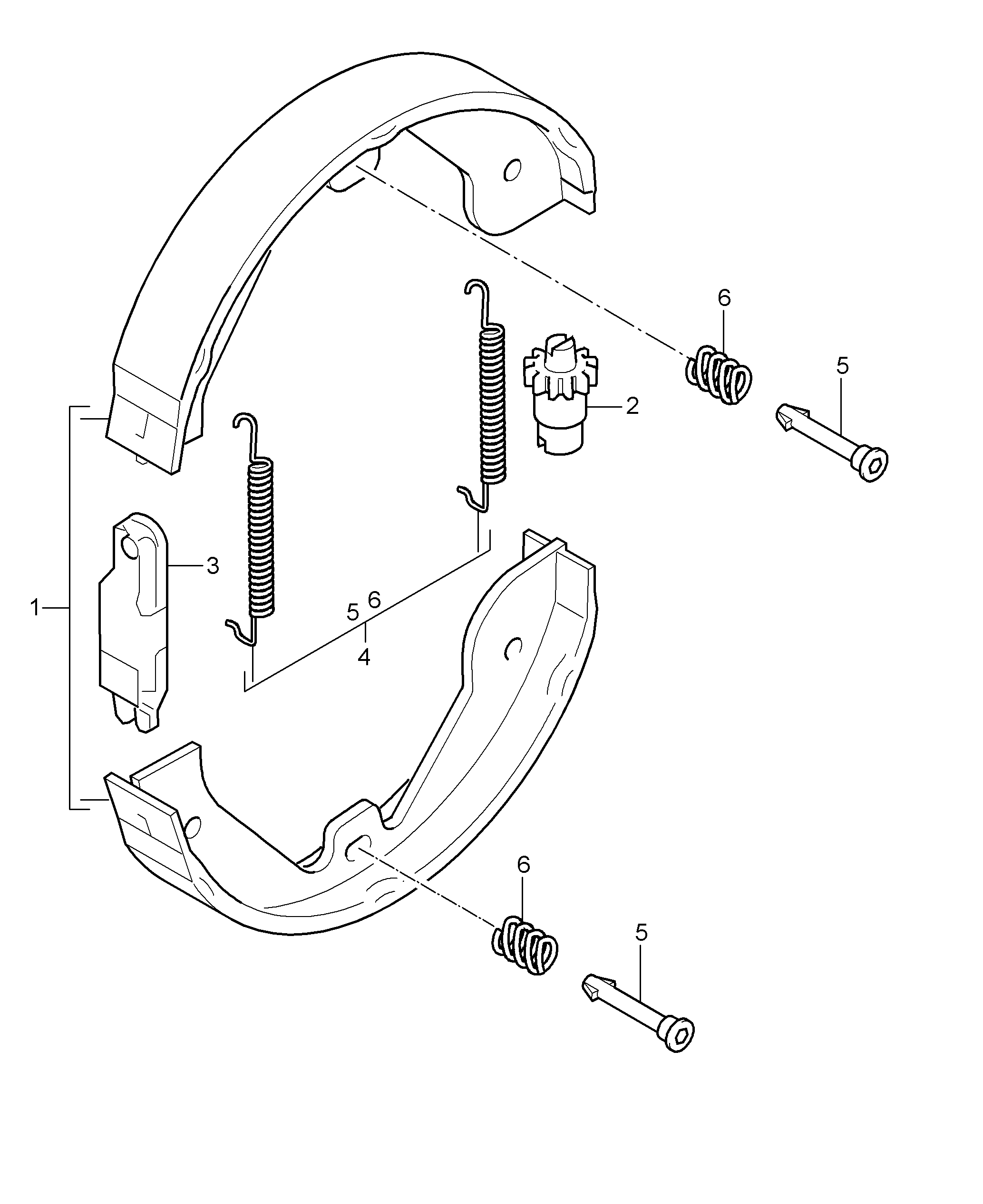 Volvo 95535292500 - Jarrukenkäsarja, seisontajarru inparts.fi