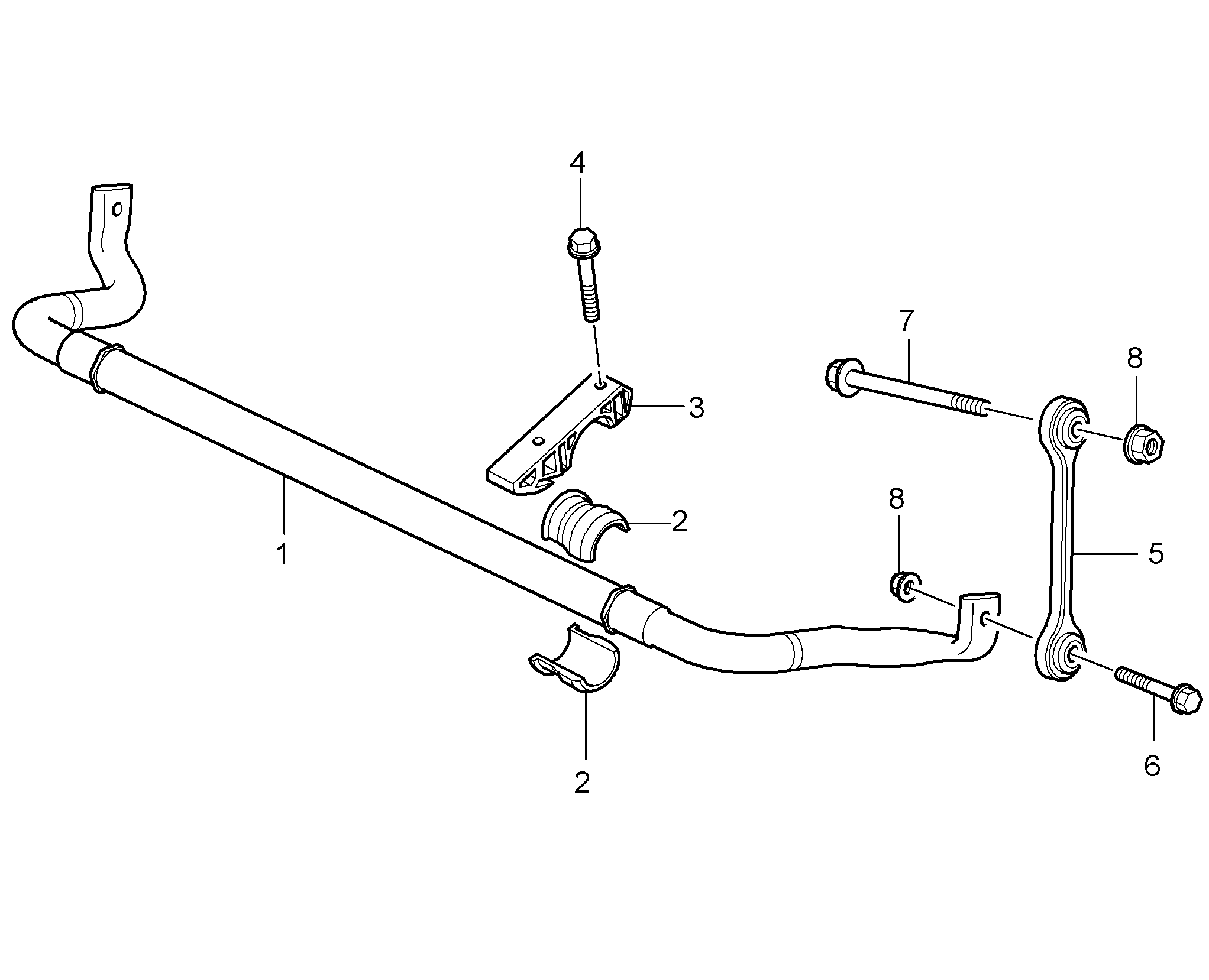 Porsche 955 343 069 00 - Tanko, kallistuksenvaimennin inparts.fi