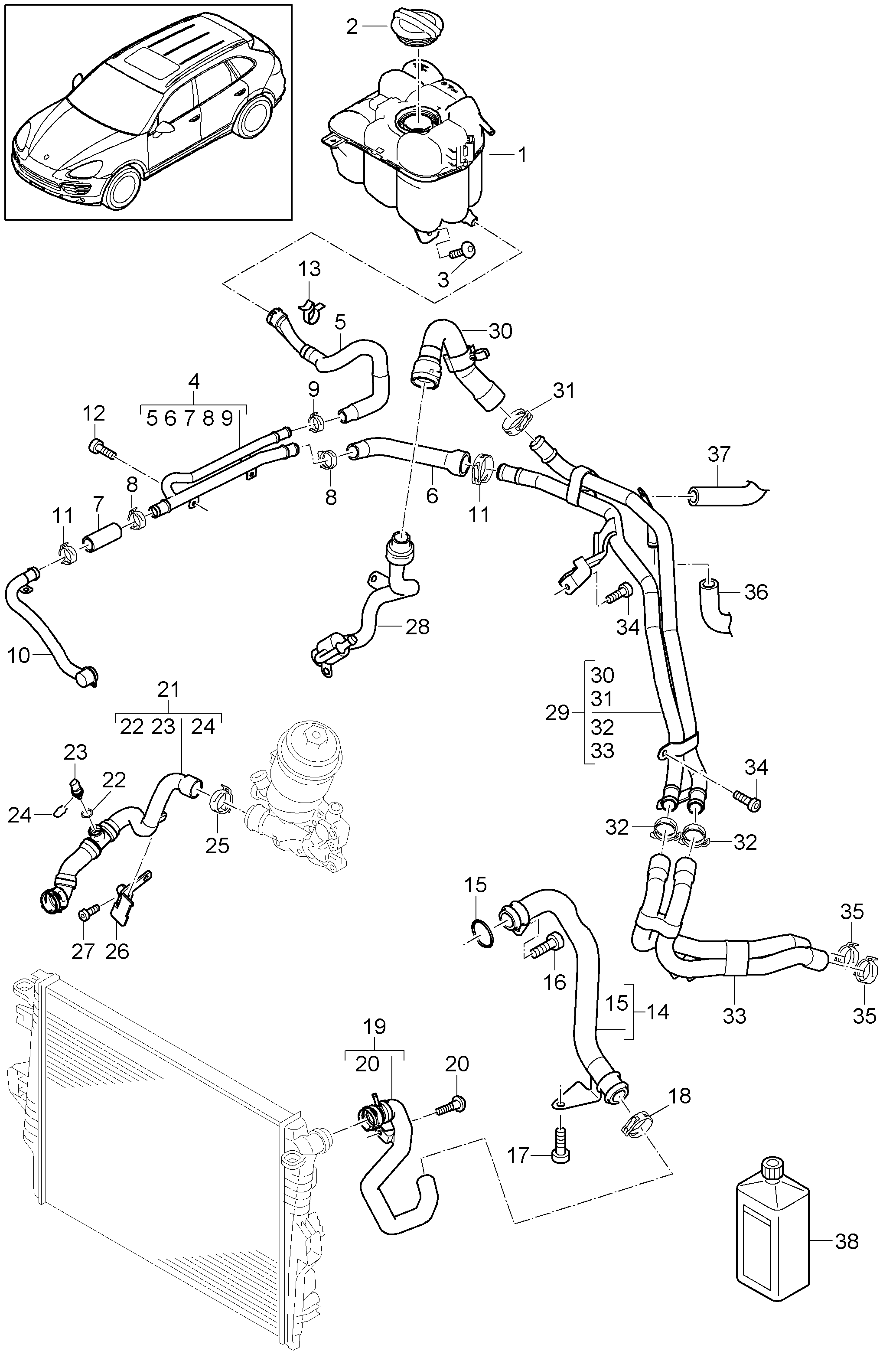 Porsche 955 106 125 01 - Tunnistin, jäähdytysnesteen lämpötila inparts.fi