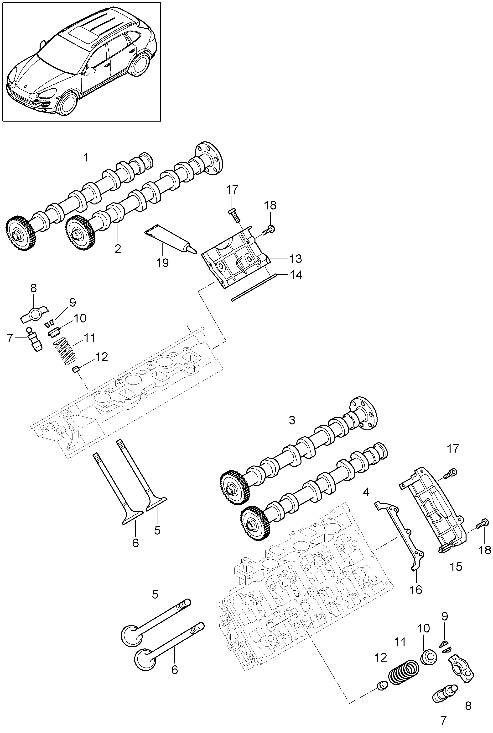 Porsche 955.105.115.10 - Tiiviste, venttiilivarsi inparts.fi