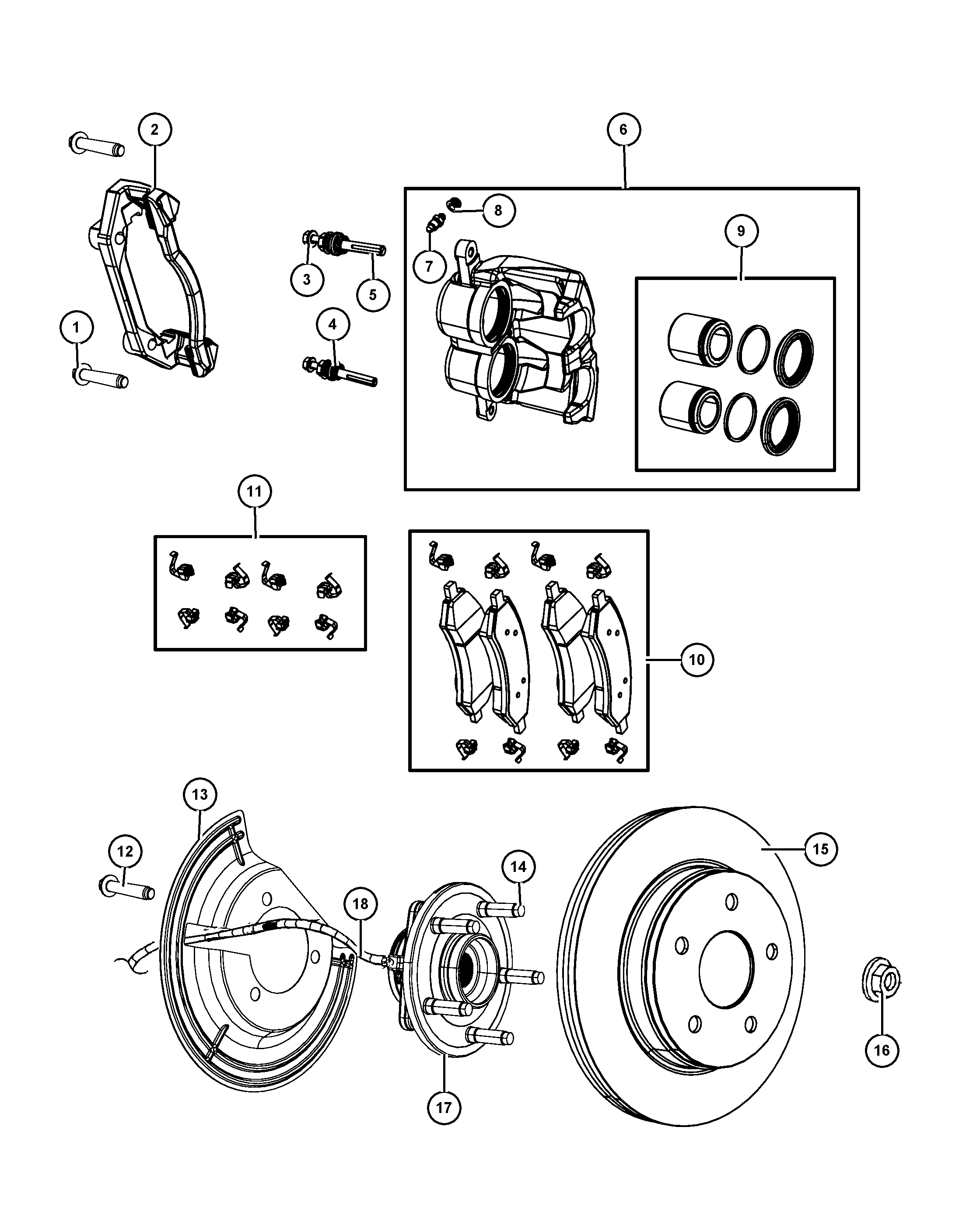 Chrysler 68039 506AA - Korjaussarja, jarrusatula inparts.fi