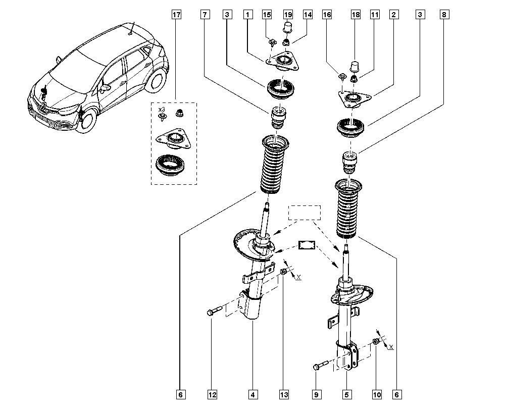 RENAULT 543889524R - Pölysuojasarja, iskunvaimennin inparts.fi