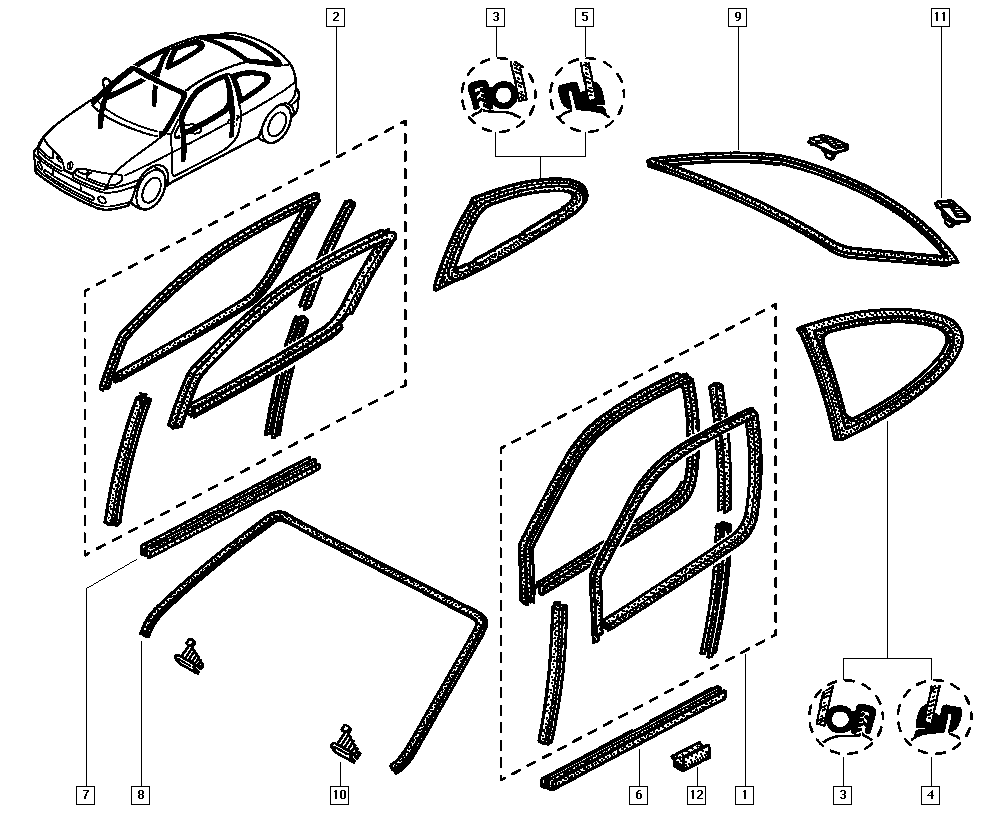 RENAULT 8200 059 204 - Vindruteramsats inparts.fi