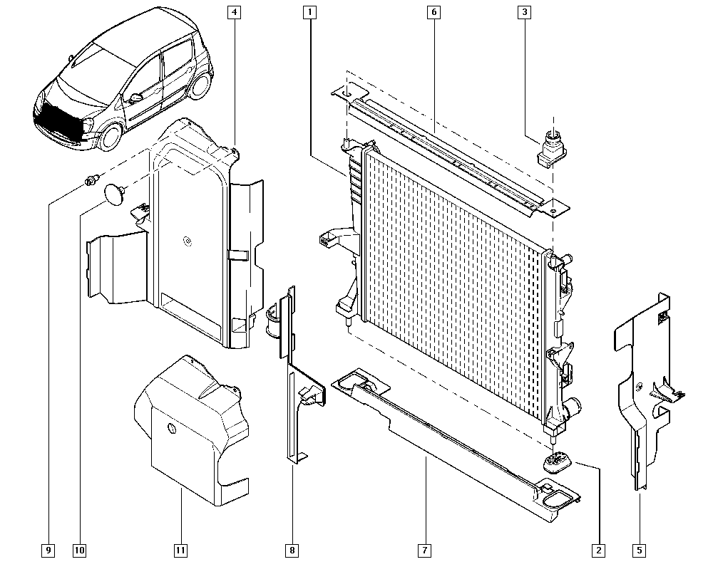 RENAULT 82 00 138 738 - Jäähdytin,moottorin jäähdytys inparts.fi