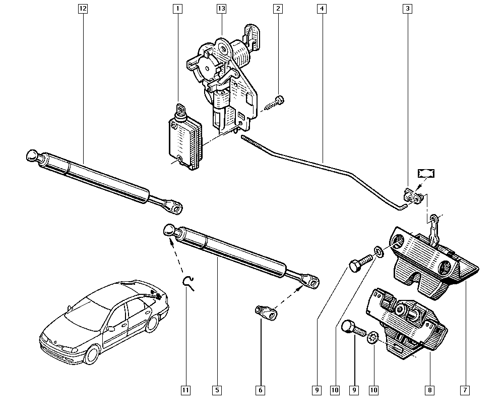 RENAULT 7700842152 - Kaasujousi, tavaratila inparts.fi