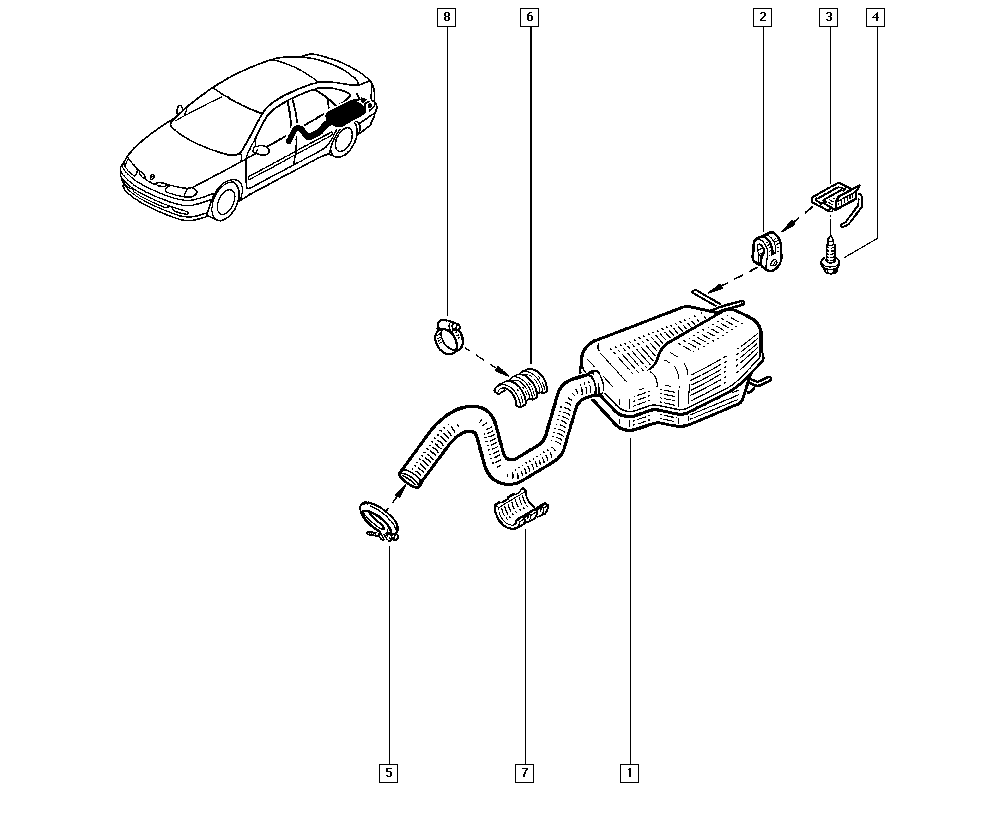 RENAULT 77 00 426 204 - Takaäänenvaimentaja inparts.fi