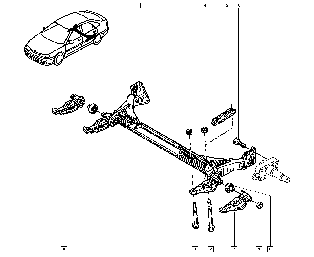 RENAULT 77 00 821 126 - Akselinripustus inparts.fi