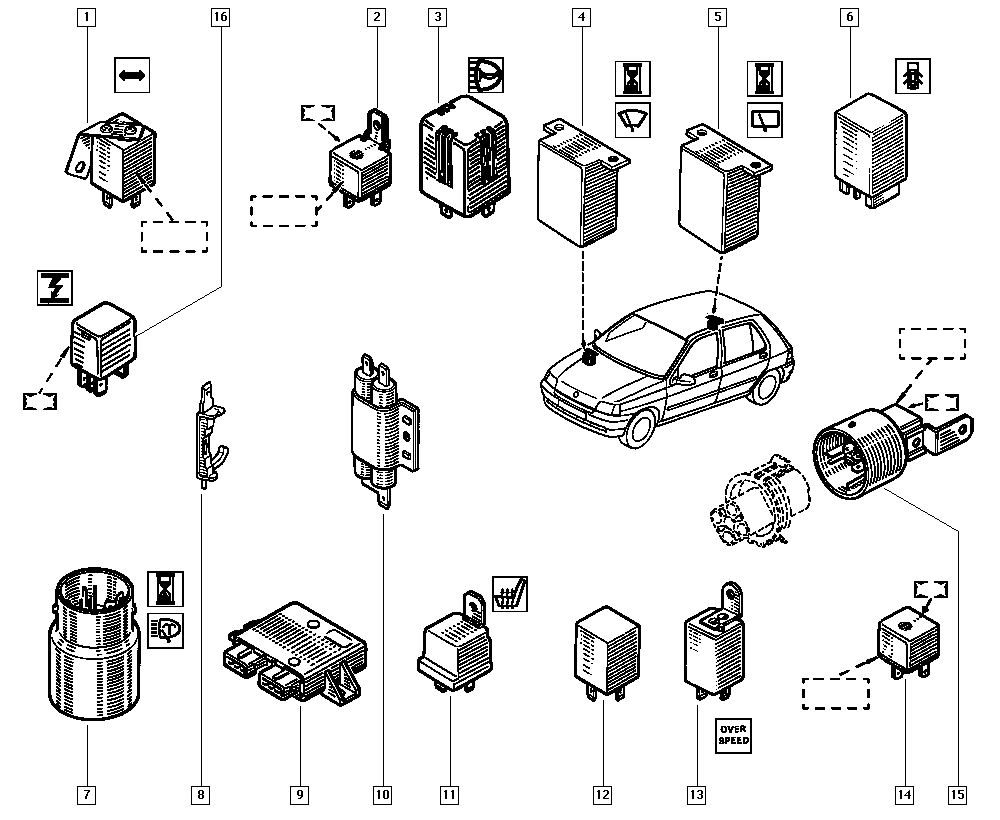 RENAULT 77 00 810 926 - Rele, työvirta inparts.fi