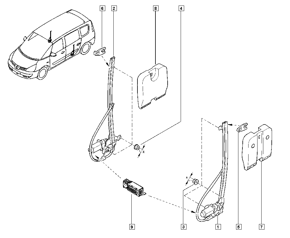 RENAULT 82 00 485 233 - Lasinnostin inparts.fi