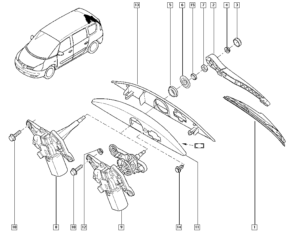 RENAULT 7701 051 890 - Tuulilasinpyyhkimen varsi, lasinpesu inparts.fi