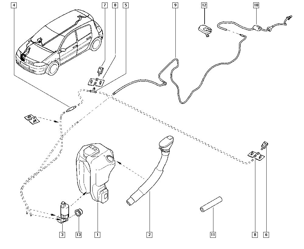 RENAULT 8200082347 - Pesusuutin, lasinpesulaite inparts.fi