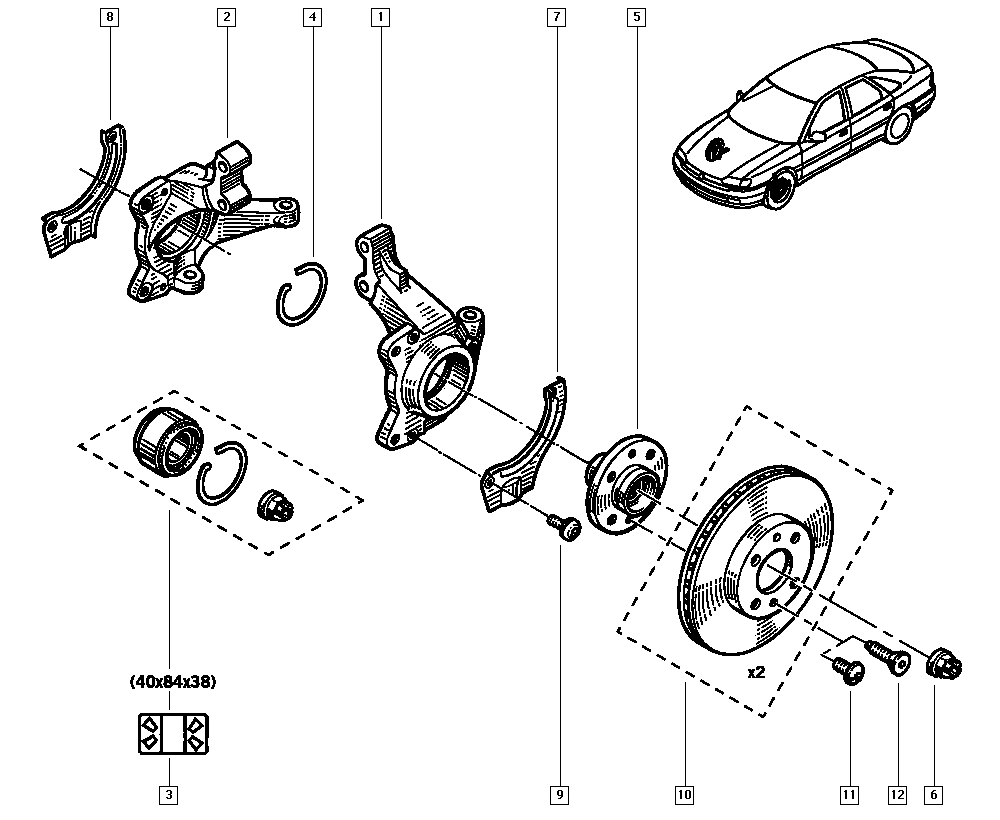 RENAULT 77 01 205 780 - Pyöränlaakerisarja inparts.fi