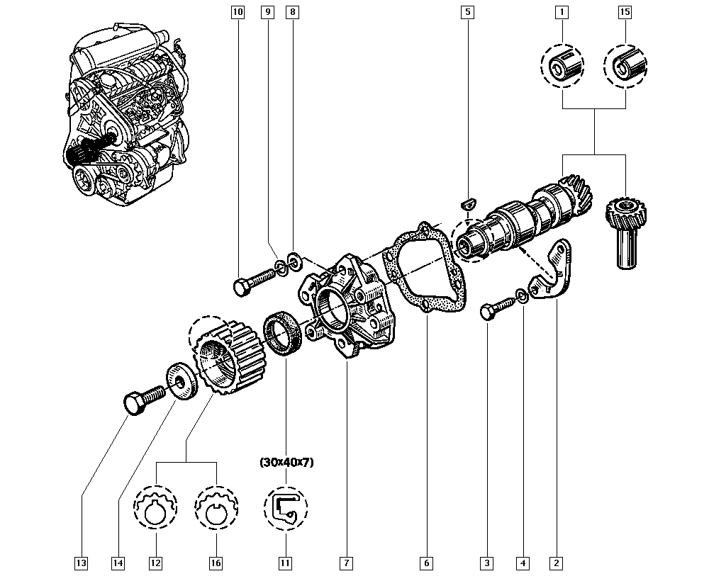 RENAULT 77 03 087 189 - Akselitiiviste, nokka-akseli inparts.fi