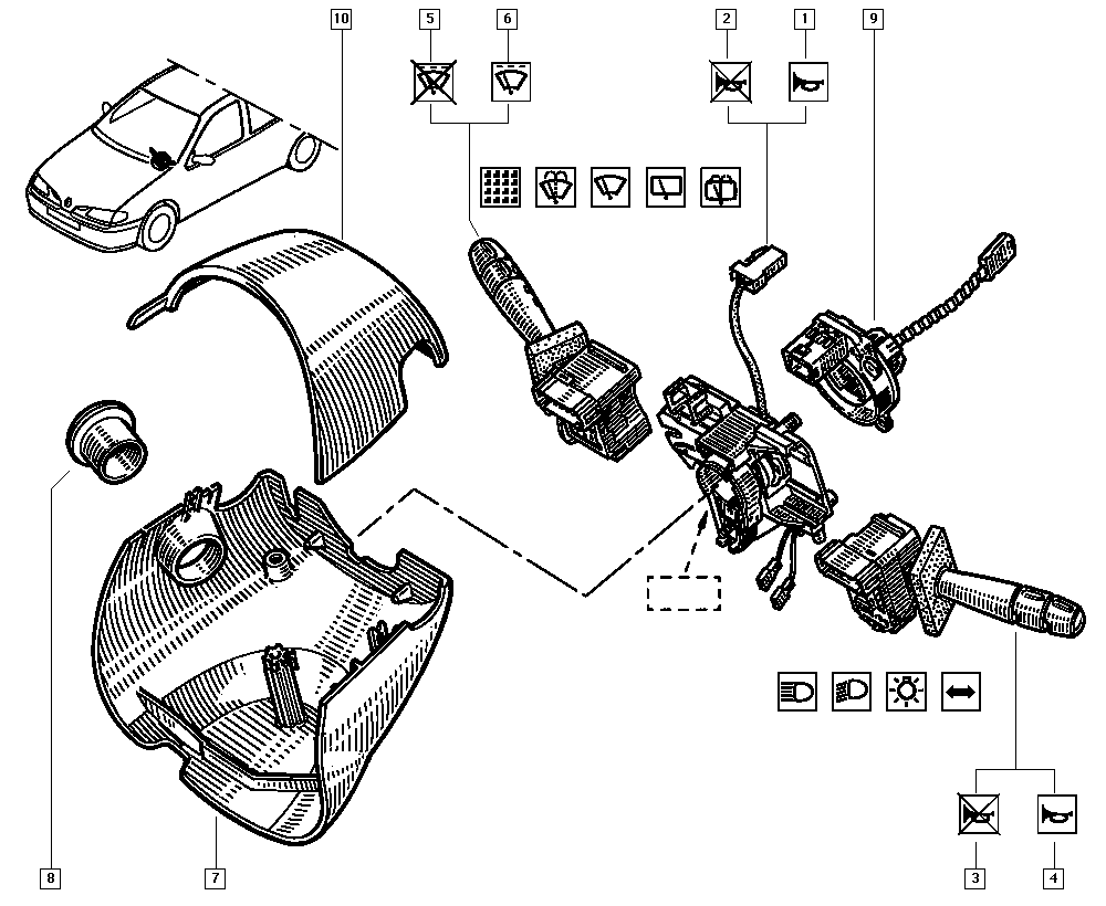 RENAULT 7701047541 - Kytkin, ohjausakseli inparts.fi