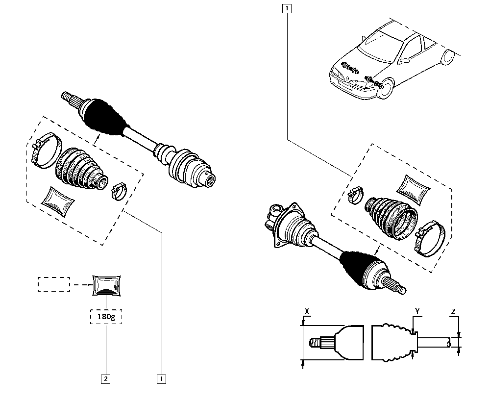 RENAULT 7701466122 - Paljekumi, vetoakseli inparts.fi