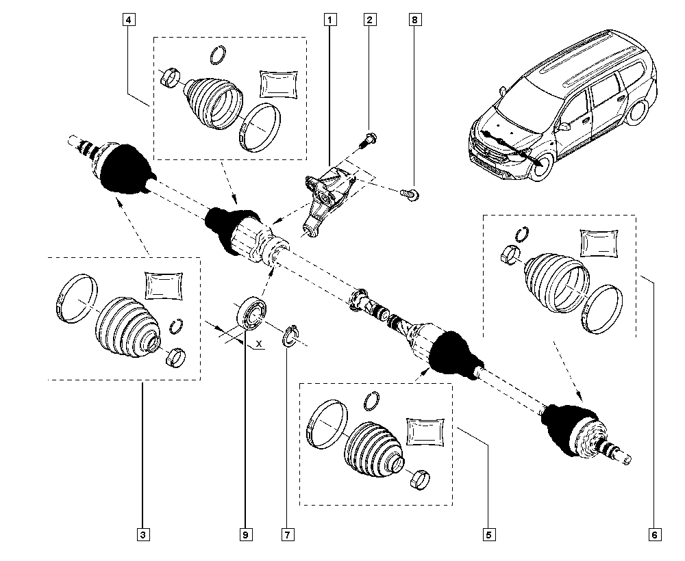 RENAULT 392413078R - Paljekumi, vetoakseli inparts.fi