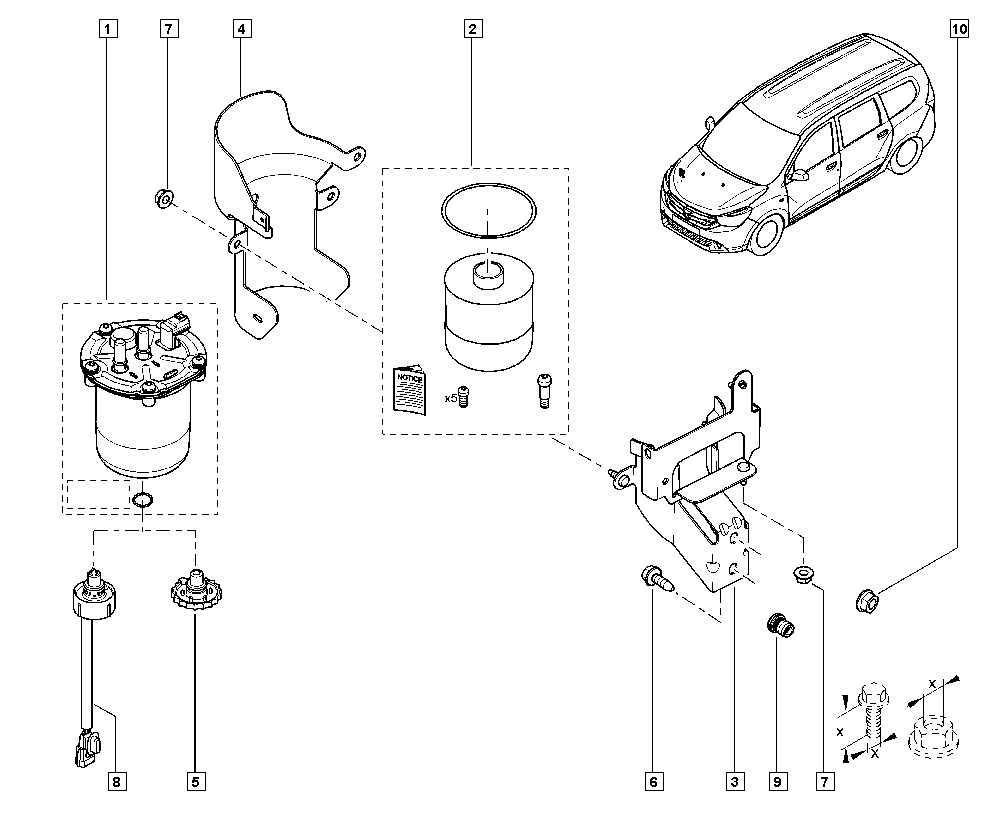 NISSAN 164000797R - KIT DIESEL FUEL FI inparts.fi